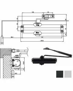 Chiudiporta aerodinamico nero is20 iseo