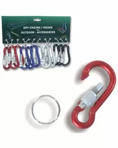 Portachiavi anello moschettone lock 6 pz 12 geit