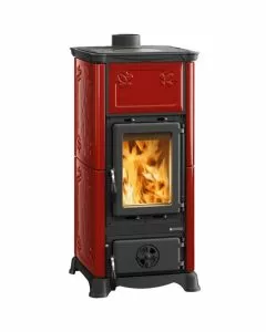 Stufa legna emiliana bordeaux nordica