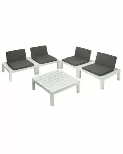 Salottino set api bianco/antracite pz 4 progarden
