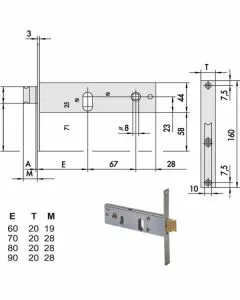 Serratura infilare fasce all 44151-90-0 cisa