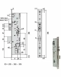 Elettroserratura inf.mont. all 19225-35-0 cisa