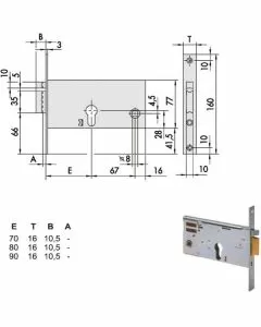 Elettroserratura inf.fasce all 14350-70-0 cisa