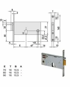 Elettroserratura inf.fasce all 14450-70-0 cisa