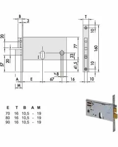 Elettroserratura inf.fasce all 14460-70-0 cisa