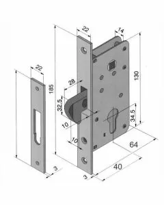 Serratura inf.legno 026.60.00.0 welka