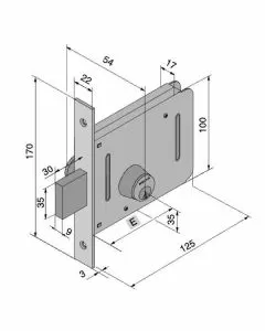 Serratura inf.ferro 605.00.00.1 051.50.00.0 welka