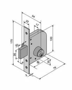 Serratura inf.ferro 605.00.00.1 062.45.00.0 welka