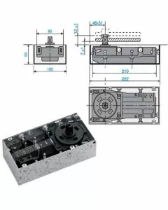 Chiudiporta pavimento 7100 90^ me7161 mab