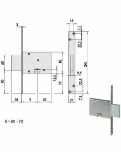 Serratura infilare ferro 57013-70-0 cisa