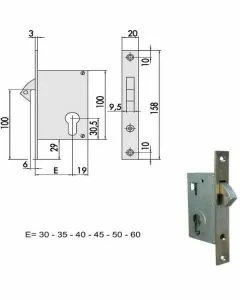Serratura infilare montanti all 45110-50-0 cisa