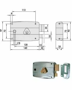 Serratura app.ferro sx 50471-60-2 cisa