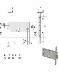 Serratura infilare fasce all 44461-70-0 cisa