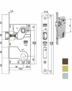 Serratura inf.legno centro e50 cromo op. 1024 agb