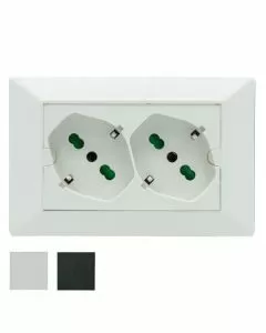 Frutto doppio presa sk 10/16a nero opera 42101 fme