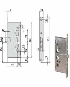 Serratura inf.tagliafuoco q9 43000-65-0 cisa