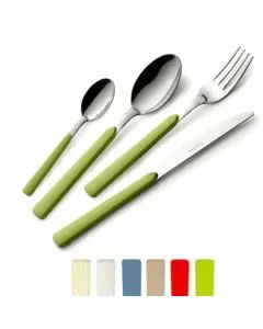 Posate acciaio verde pz 24 fast eme