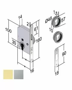 Serratura inf.legno scorrevoli e50 yale ol boy gb