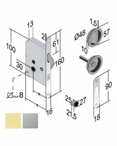 Serratura inf.legno scorrevoli e50 bagno ol bon gb
