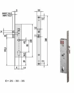 Elettroserratura inf.mont. all 16205-25-0 cisa