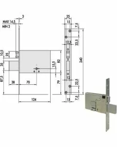 Serratura infilare fasce all 57320-73-0 cisa