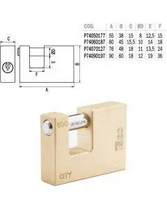 Lucchetto ottone mm 60 serrande ka city iseo