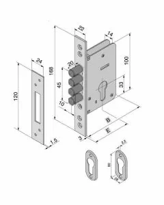 Serratura inf.legno 020.50.00.04be welka