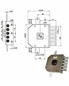 Serratura sic.triplice dx dm g413 moia