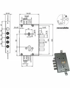 Serratura sic.triplice cil. e63 rci664/280 moia