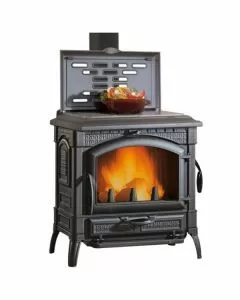 Stufa legna ghisa isotta evo cerchi nera nordica