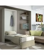 Letto singolo Bea a scomparsa olmo L 98 x H 218 P41cm / P209cm aperto