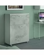 Letto singolo Laila a scomparsa cemento L 85 x H 100 P35cm / P220cm aperto