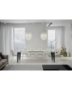 Tavolo Inverno allungabile piano marmo telaio antracite L 180 P 90 H 77 cm