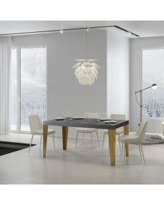 Tavolo Inverno allungabile piano cemento telaio oro L 180 P 90 H 77 cm 