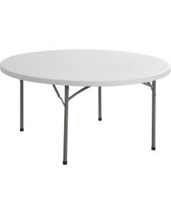 Tavolo circolare con gambe pieghevoli Ø 115 cm bianco