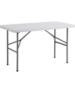 Tavolo fisso rettangolare con gambe pieghevoli 122 x 62 cm bianco