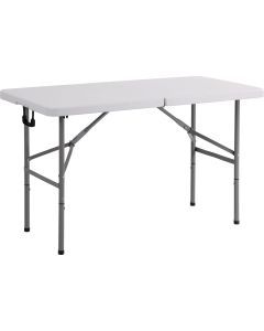 Tavolo rettangolare con piano e gambe pieghevoli 122 x 61 cm bianco