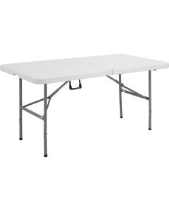 Tavolo rettangolare con piano e gambe pieghevoli 152 x 76 cm bianco
