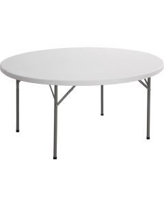 Tavolo circolare con gambe pieghevoli Ø 154 cm bianco
