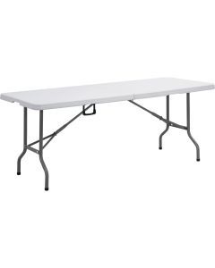 Tavolo rettangolare con piano e gambe pieghevoli 183 x 76 cm bianco