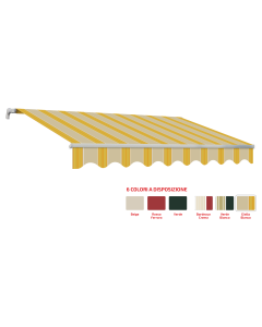 Tenda da Sole AVVOLGIBILE per Esterno 400X300 in Kit a barra quadra - 6 COLORAZIONI