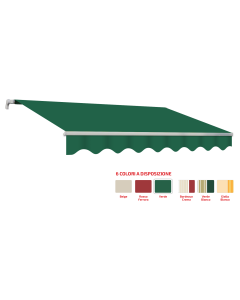 Tenda da sole avvolgibile a bracci barra quadra 400 x 300 verde  