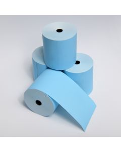 Rotoli in carta termica colorata mm 80x80mm x12mm colore Blu Pastello. PZ 60